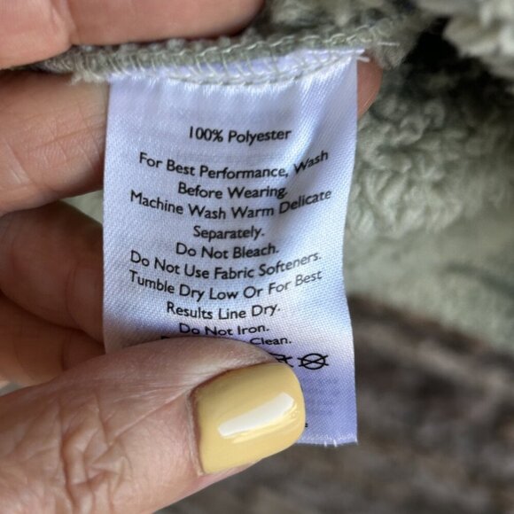 Eddie Bauer Light Green Fleece 1/4 Zip Pullover Cozy Sweater Size Medium - Picture 6 of 11